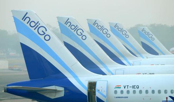 A row of aircrafts of Indigo airlines at the IGI airport in New Delhi, despite the turbulence in the Indian aviation space is taking a toll even on the only profitable carrier that India can boast of is Indigo, they dismissed allegations that Indigo's profits were a result of sale and leasebacks adding that the airline had nothing to hide and its profits were open to any kind of scrutiny, in New Delhi.