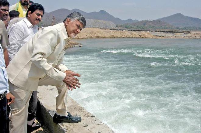 Image result for AP CM Chandrababu Naidu visited Polavaram Dam yesterday