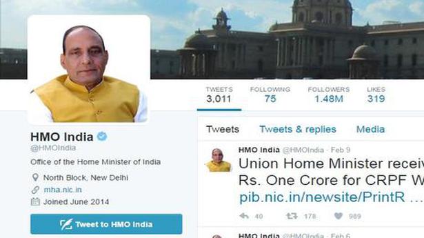 MHA appoints 'consultants' to manage its social media accounts - The Hindu