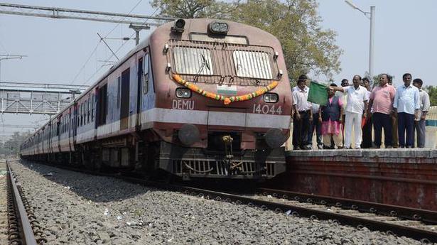 Villupuram-Vellore train flagged off - The Hindu