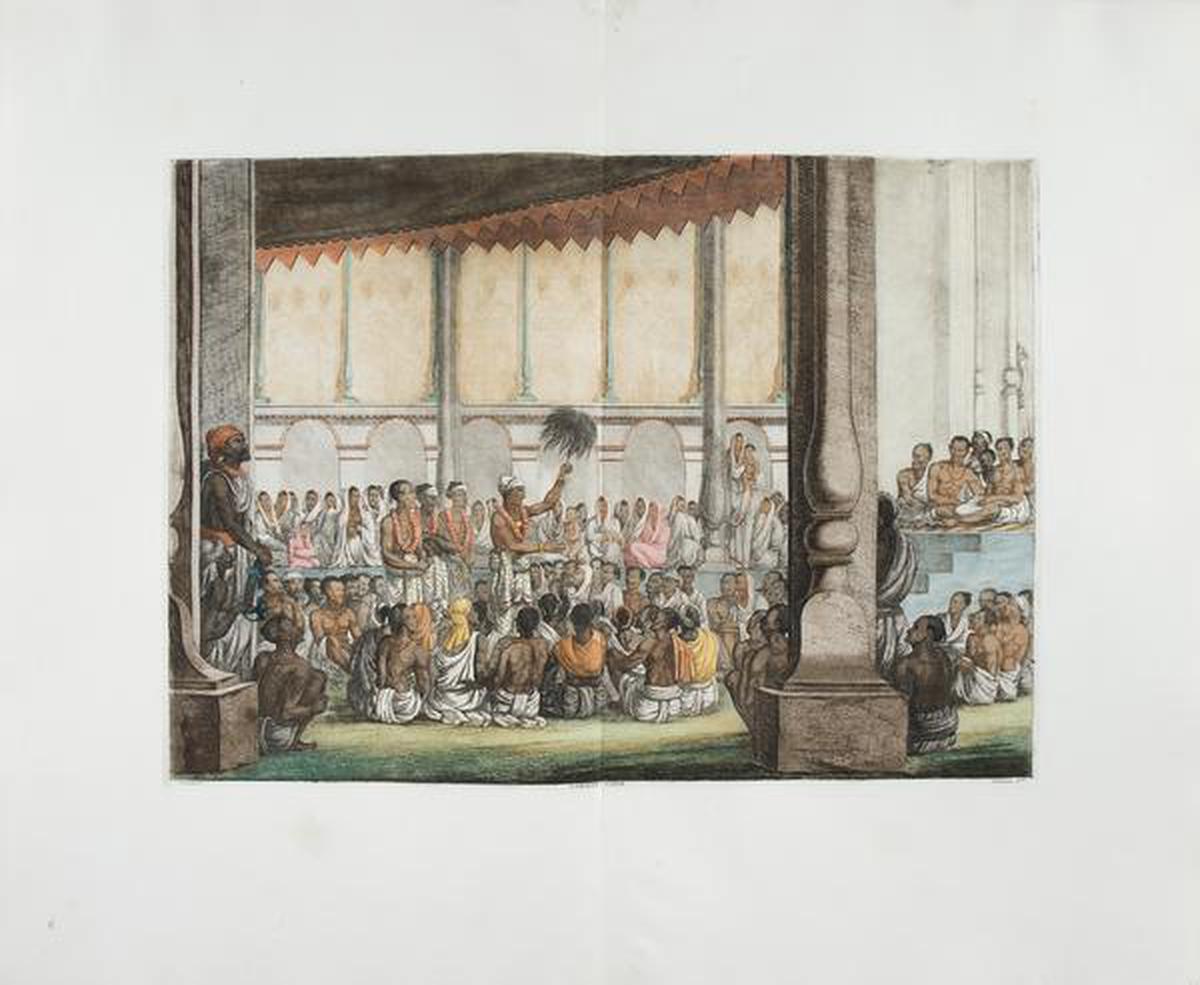 ‘Ramayin Gayin’ [Ramayan gayan], 1808, by Baltazard Solvyns.
