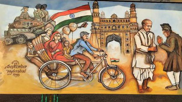 Telangana artists paint on a scroll to celebrate the unsung heroes of the freedom struggle