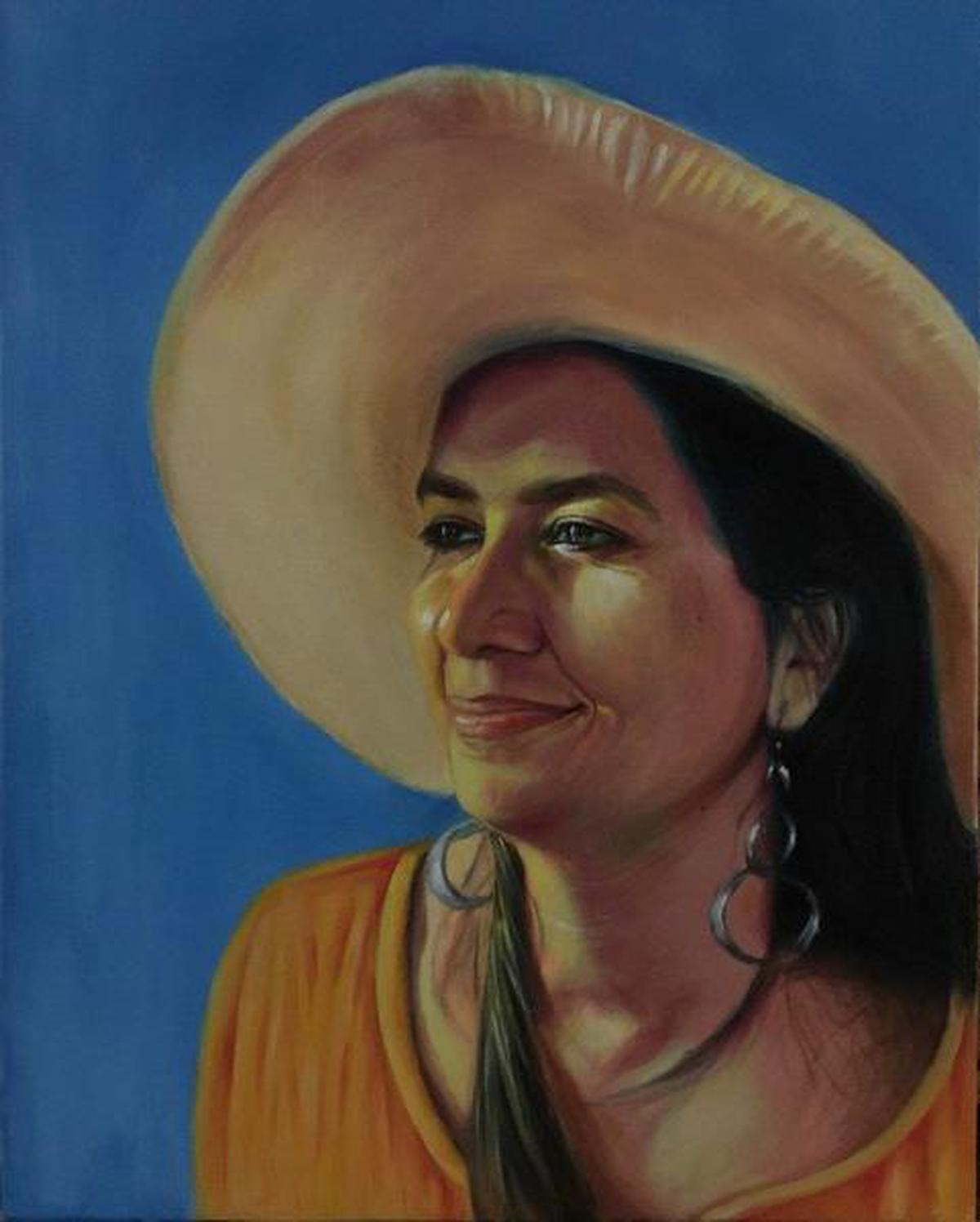 Portrait of a Lady in hat by Varun N Rao