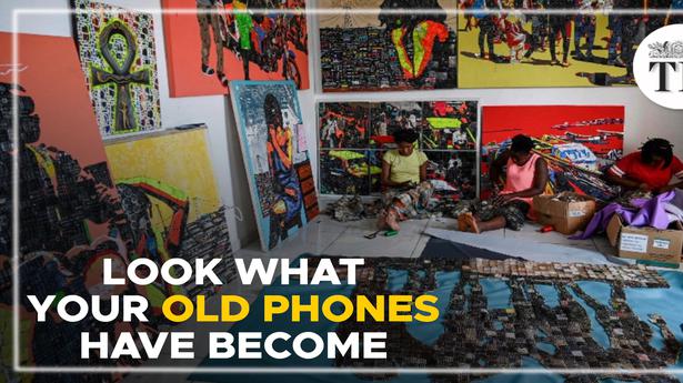 Watch | Ivory Coast man creates art with discarded mobile phones 