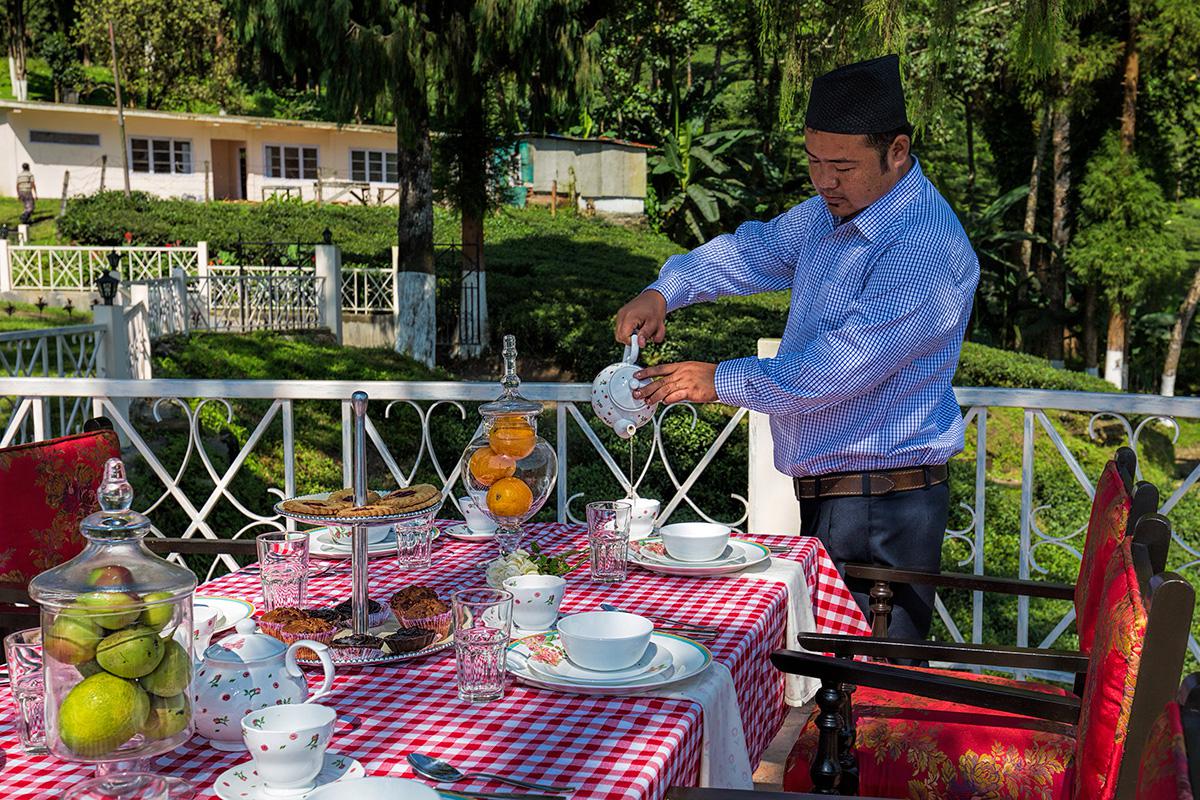 Tea service at Ging Tea House, Darjeeling