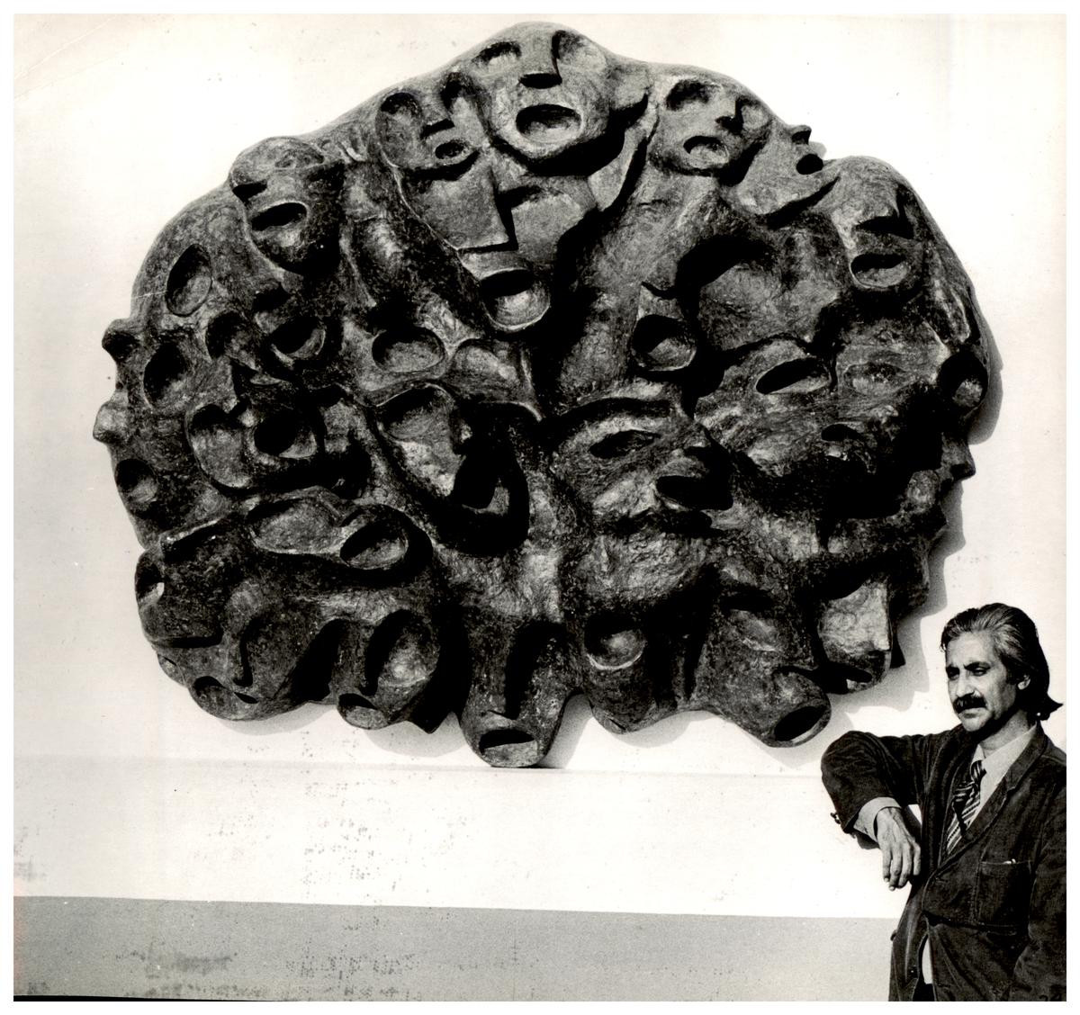 Sehgal with one of his most celebrated works, Anguished Cries (1971)