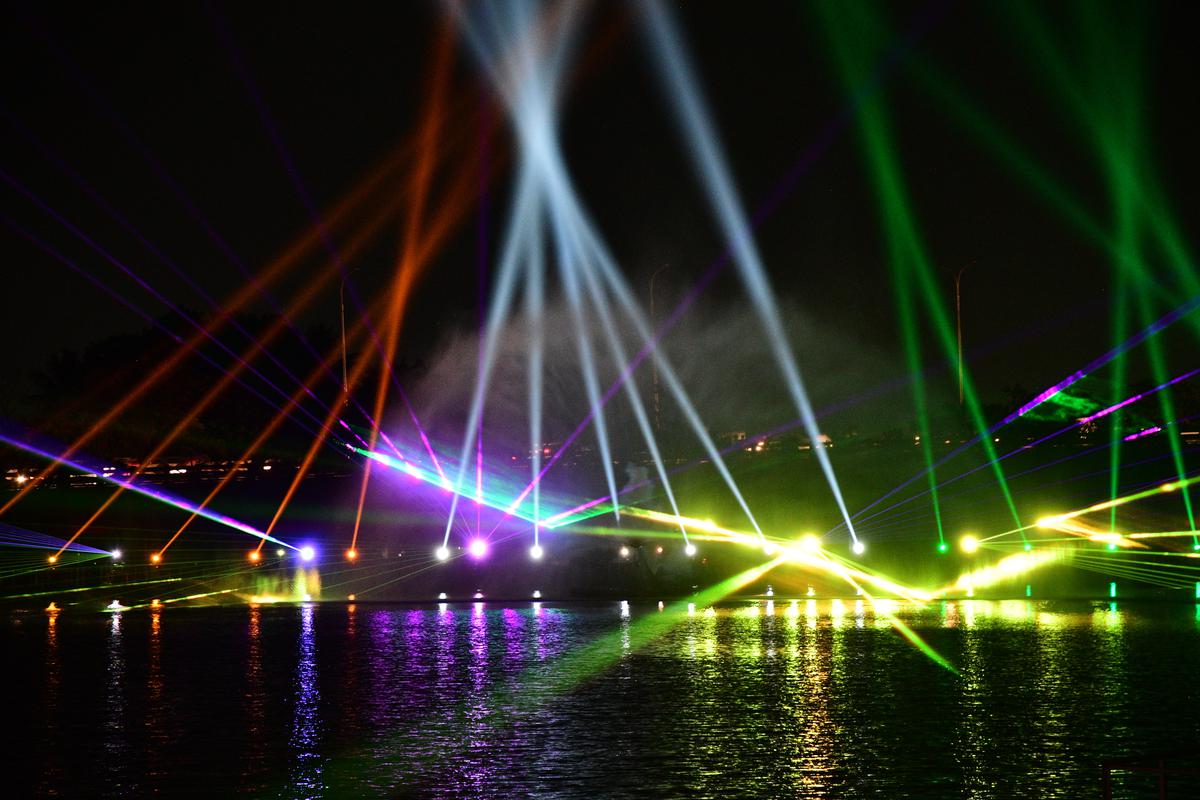 A laser light and sound show