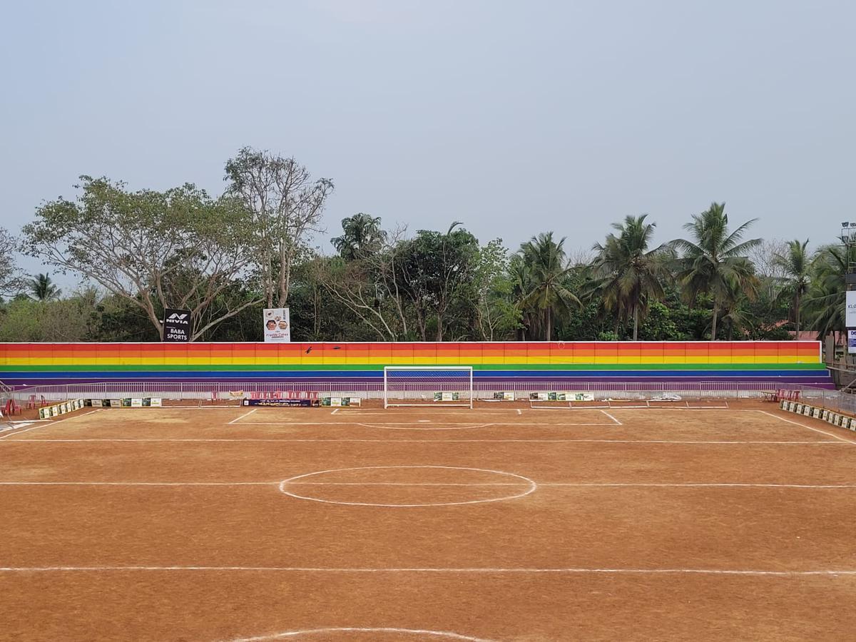 A temporary Sevens football stadium at Vengara, Malappuram 