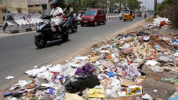Road along Walkers Park turns into a garbage dump