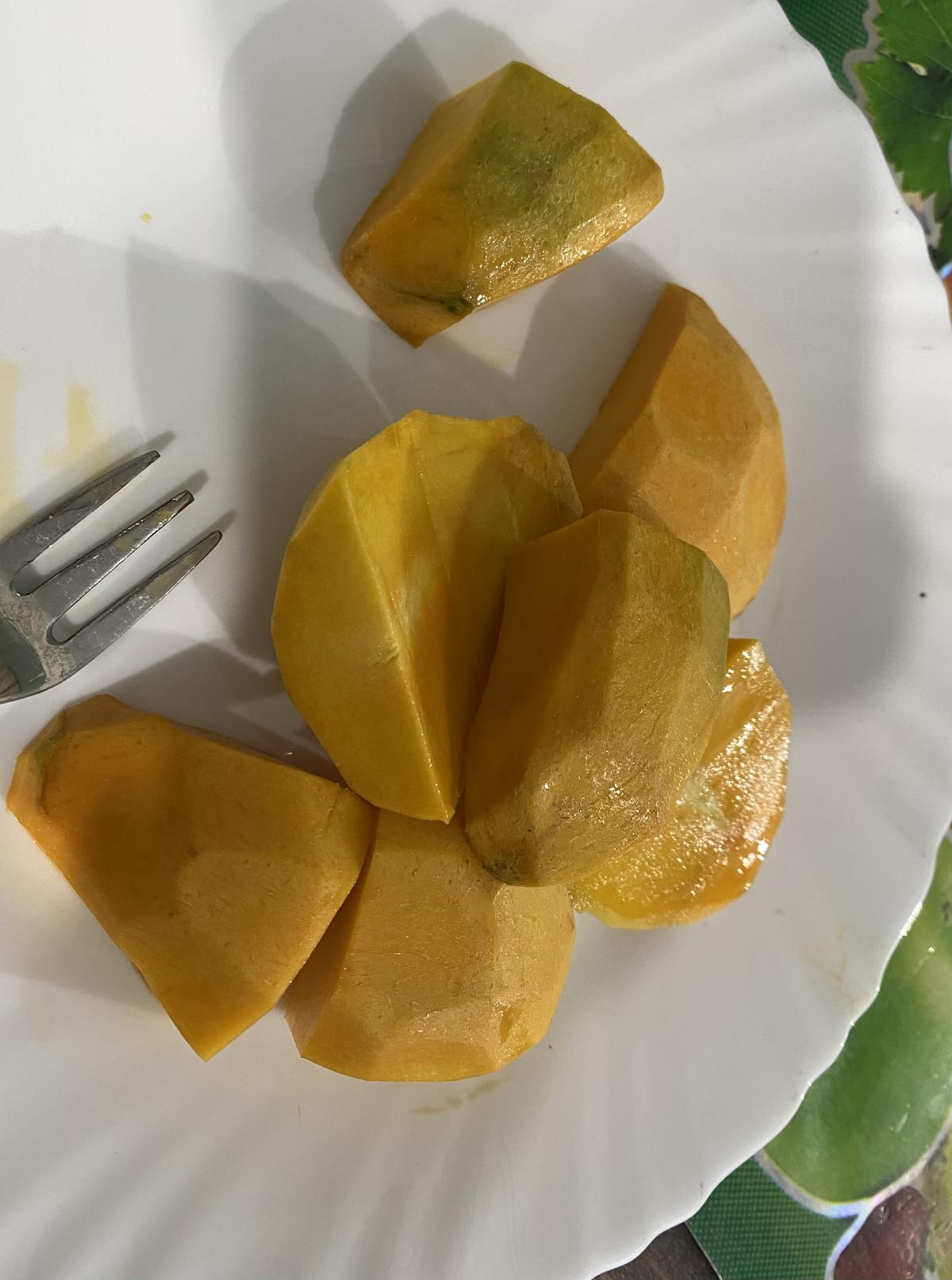Golden yellow, sweet and delicious Patricia mangoes 