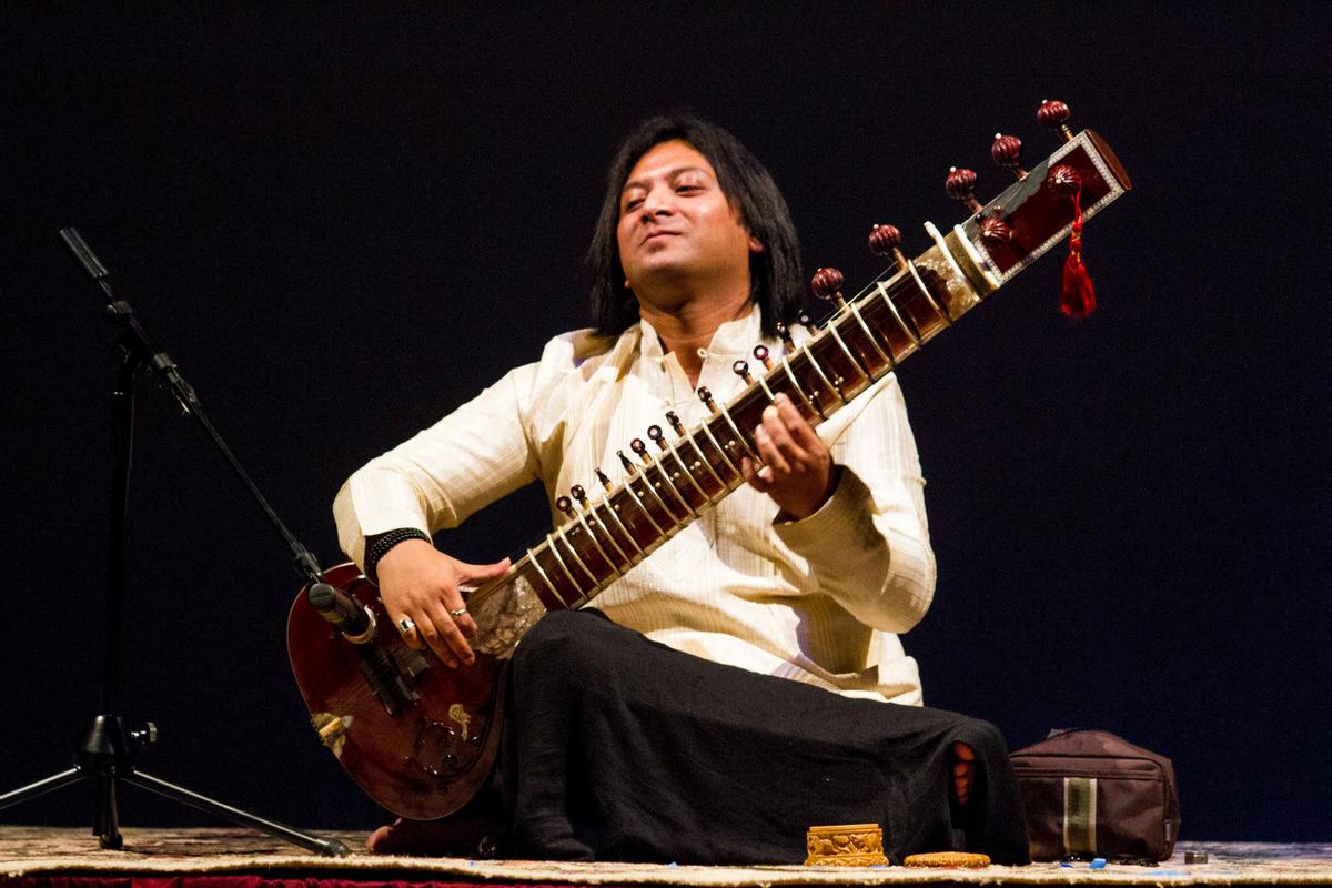 Shakir Khan on the sitar. Muslim artistes have become an integral part of the festival