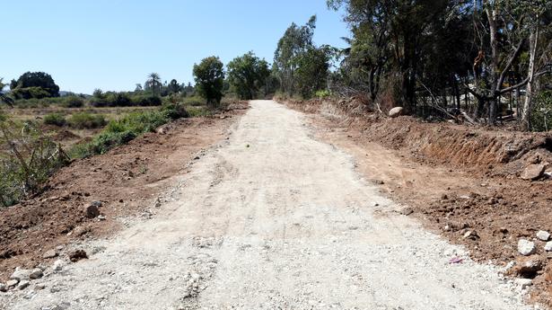 Portions of historic fort at Halebid demolished to lay a road