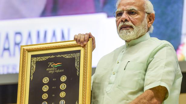 PM Modi launches ‘visually impaired friendly’ coin series to celebrate 75 years of Independence