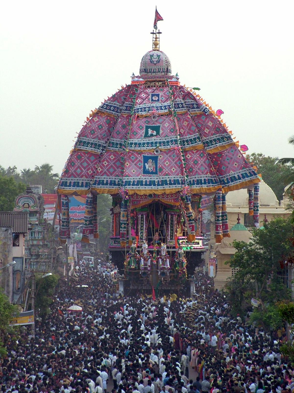 Sri Thyagarajaswamy Temple Car festival (Azhi Ther), Tiruvarur, 2008. 