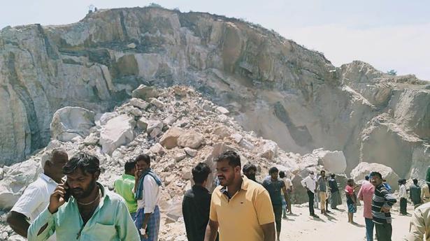 Eight workers feared trapped in stone quarry collapse in Karnataka