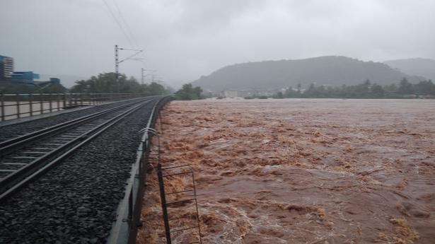 Swollen Vashishti river halts train movement on Konkan Railway network