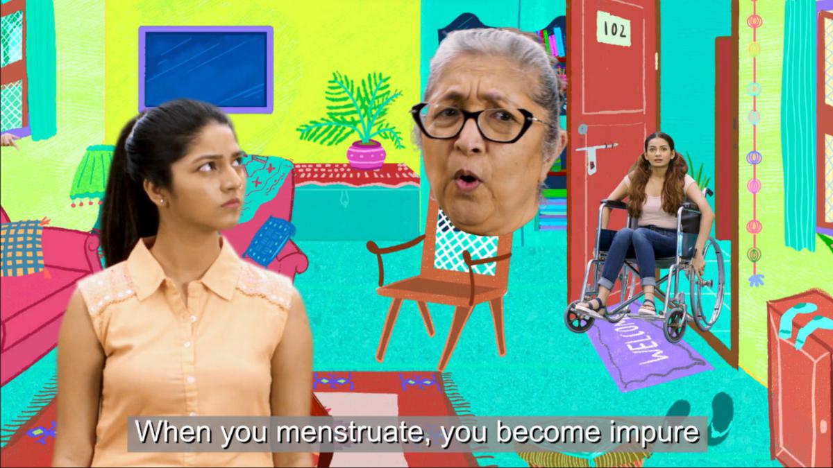 Menstruators will menstruate, poster of the YouTube video film by Boondh