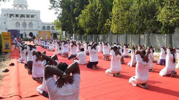 Preparatory yoga session held at Gandhi Museum
