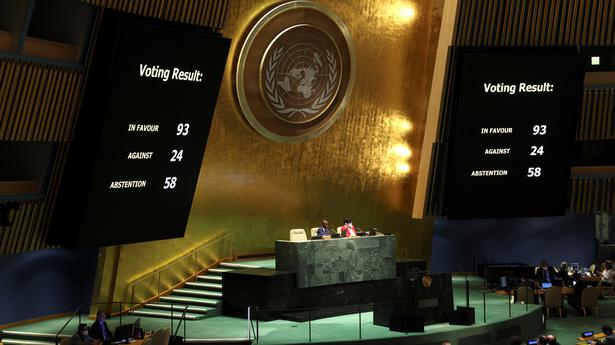 U.N. General Assembly votes to suspend Russia from U.N. Human Rights Council; India abstains