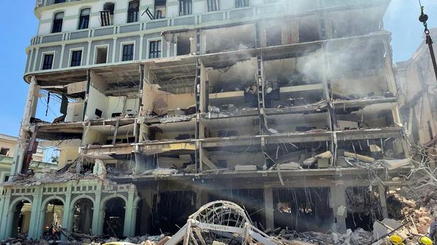 Strong explosion damages hotel in Cuban capital