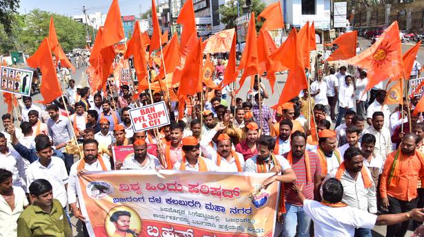 Protest march taken out seeking NIA probe into Shivamogga murder