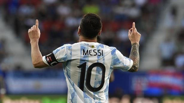 Messi scores 5 for first time in Argentina shirt in friendly against Estonia