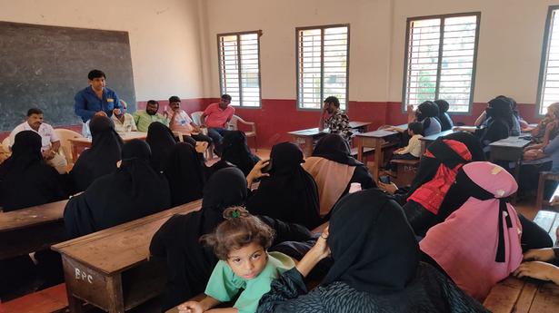 Some hijab-clad girls at Ullal PU college return home
