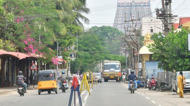 Barricades on Amma Mandapam Road after fatal accident