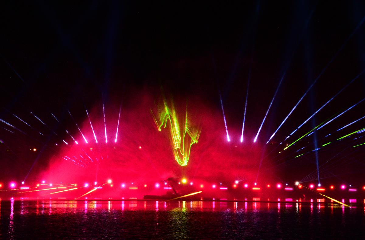 A laser light and sound show 