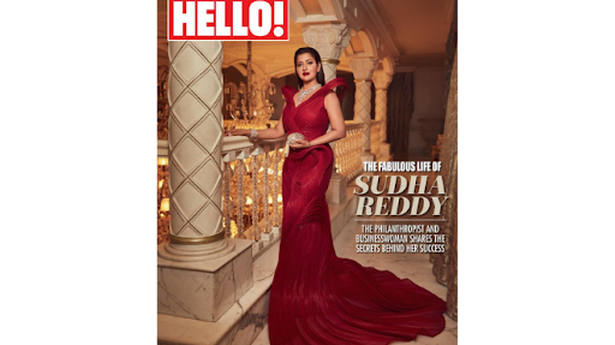Hyderabad’s leading humanitarian, Sudha Reddy, is featured on the inaugural cover of South magazine’s HELLO!  India