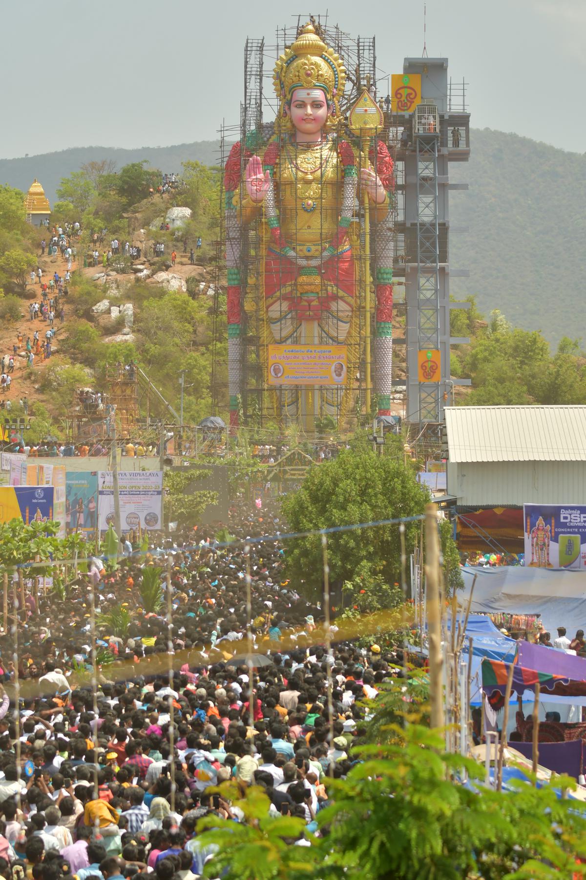 146-foot tall idol of Lord Murugan consecrated in Salem district - The