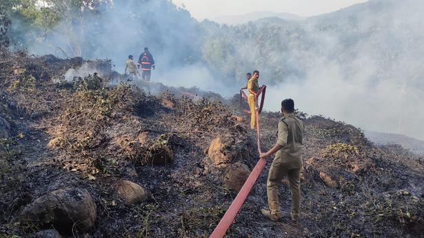 Fire affects several acres of land at Mukkom