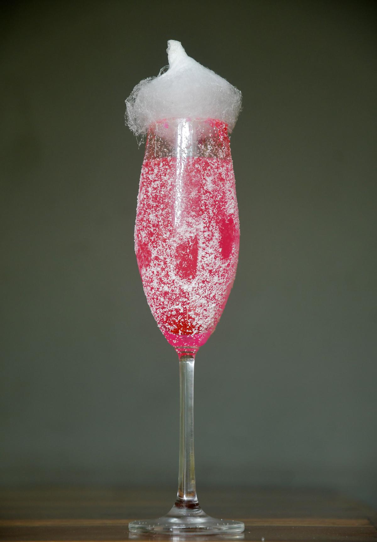 A cotton candy-topped cocktail at The Void, Anna Nagar, in Chennai