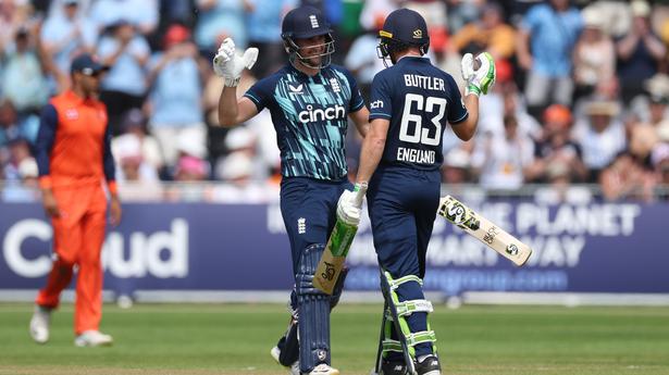 England hits ODI world-record 498-4 against the Netherlands