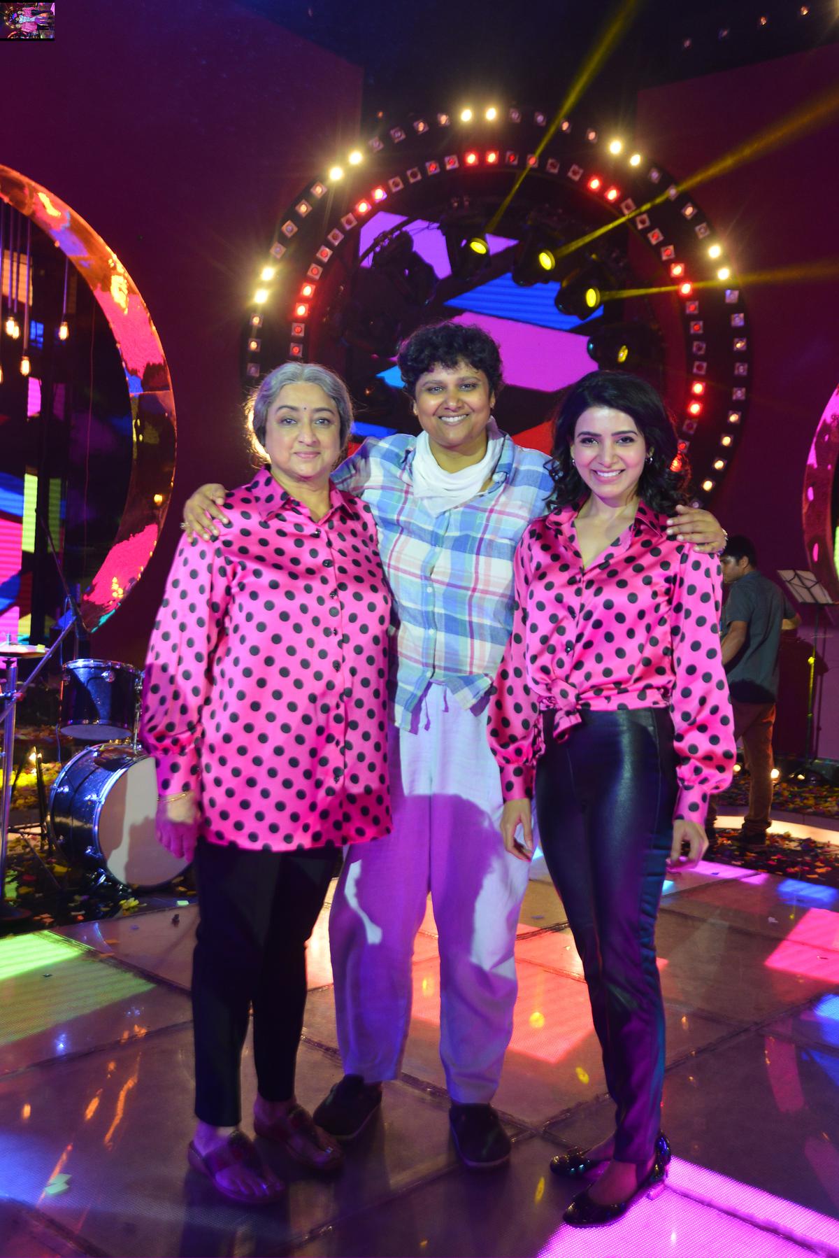 Nandini Reddy with Samantha and Lakshmi on the sets of ‘Oh! Baby’