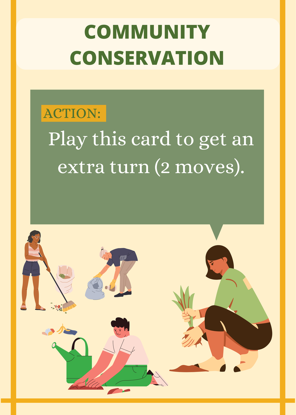 An action card from The Wilderness game