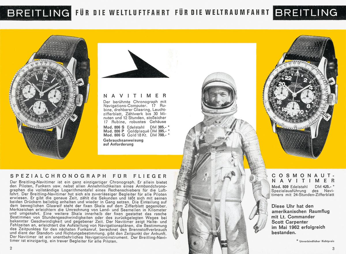 Een Breitling Navitimer-advertentie uit 1964