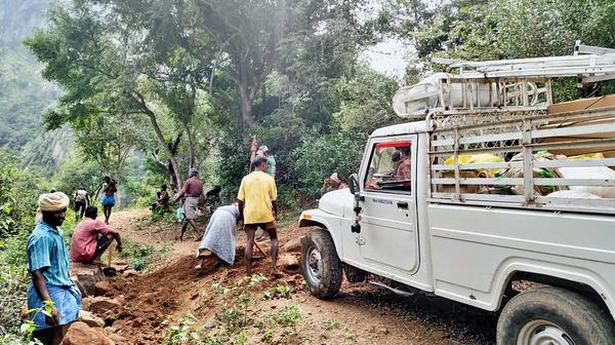 Vehicle to replace donkeys to transport poll materials to Kathirimalai hamlet