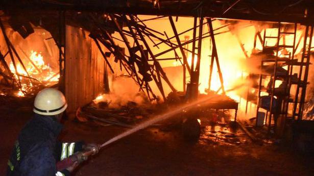 Properties destroyed in fire at shops in Erode