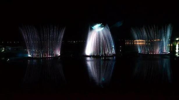 Aqua screen floating musical fountain inaugurated at Komaticheruvu
