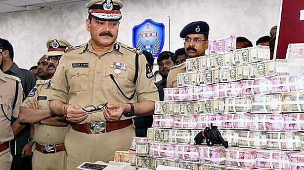 Image result for 4.	Hyderabad cops seized unaccounted cash belonging to Congress Leader