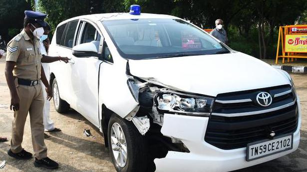TN Health Secretary’s car hits steel barricade at Madurai airport