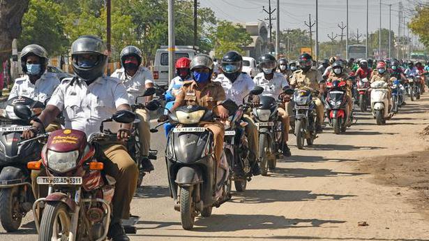 Two-wheeler rally taken out in Thoothukudi