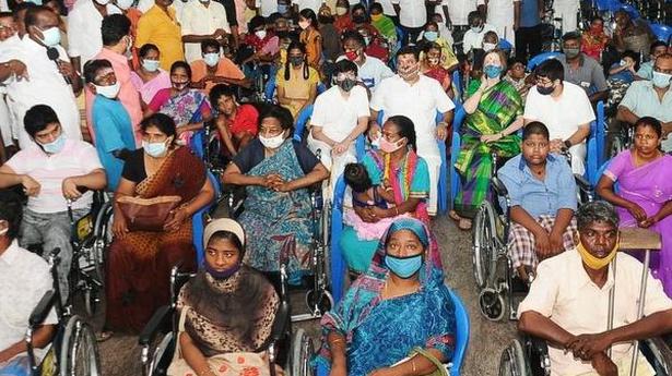 60 differently abled people receive wheelchairs