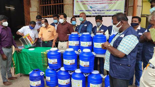 600 litres of used oil collected from Meenakshi temple