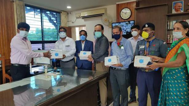 Manipal Kasturba Hospital, CAMPCO donate masks to SSLC students