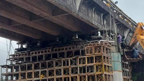 PWD restores sunken slab of Maravoor bridge on Mangaluru airport road