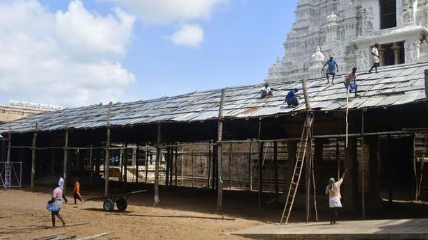 Arrangements under way at Srirangam temple for Vaikunta Ekadasi festival