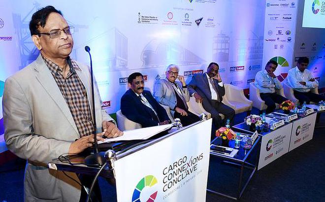 Chief Commissioner of Customs, Preventive Zone, Tiruchi, Ranjan Kumar Routray, speaking at the inaugural of Cargo Connextions Conclave organised in Coimbatore on Friday.