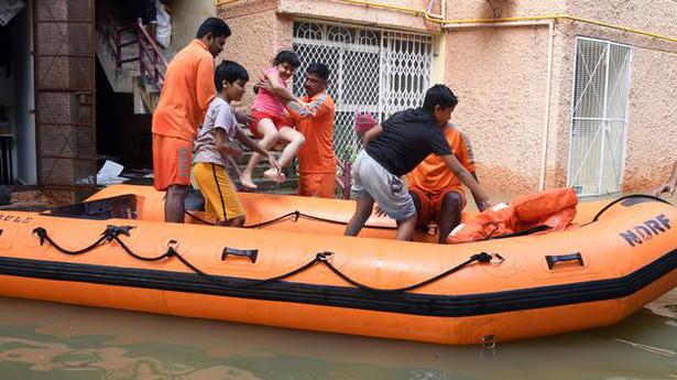 Bengaluru rain fury | Kendriya Vihar flooded again, residents rescued by NDRF